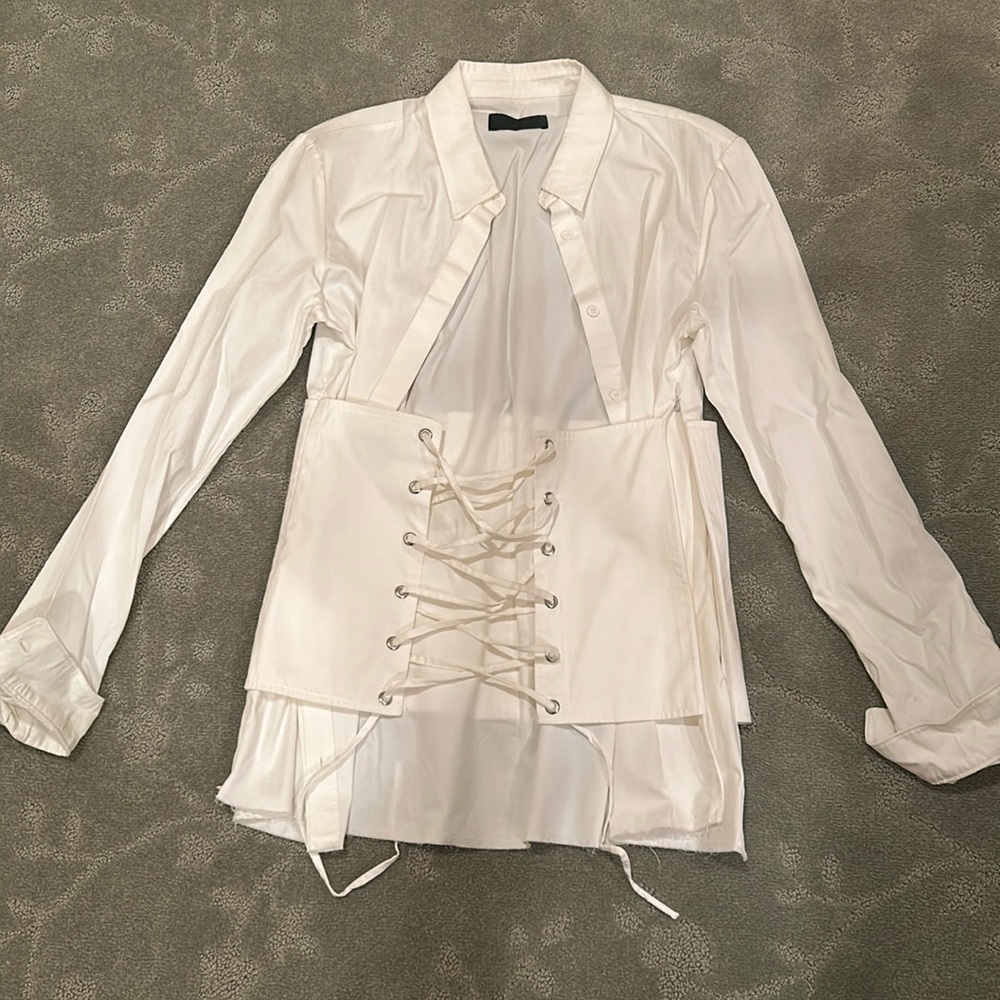 RtA White corset blouse